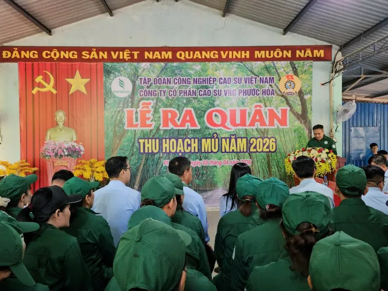 Lễ ra quân thu hoạch mủ năm 2026